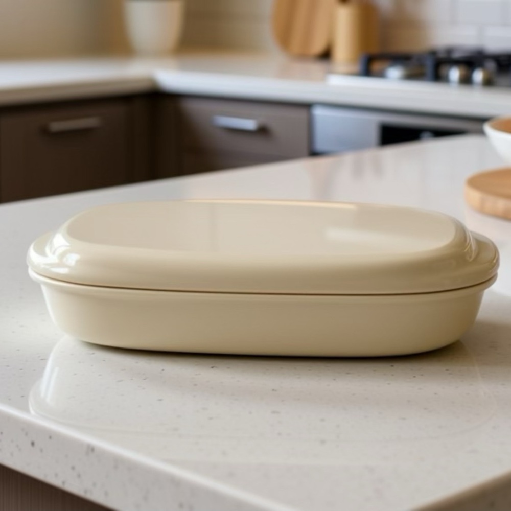 Vintage LittonWare 10" Oval Microwave & Oven Ceramic Casserole Dish with Lid